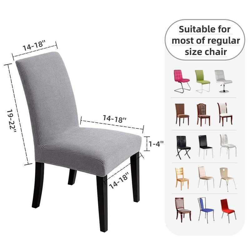 Artrello Chair Covers for Dining Room - Stretch Chair Slipcovers for Decorative Seat Protector Armless Removable Washable Elastic Dinner Universal Spandex Solid Chair Slip Covers Setâ€¦ - Image 4